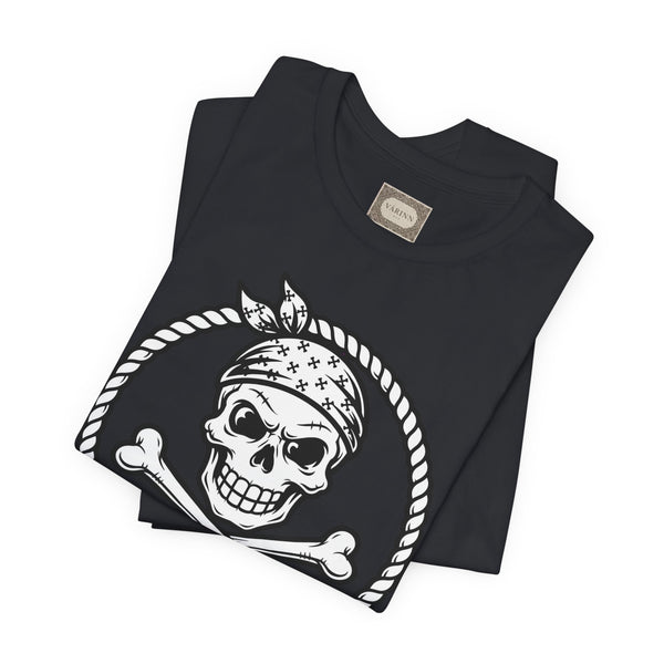 Jolly Roger Pirate Skull T-Shirt — Vintage Nautical Crew Tee