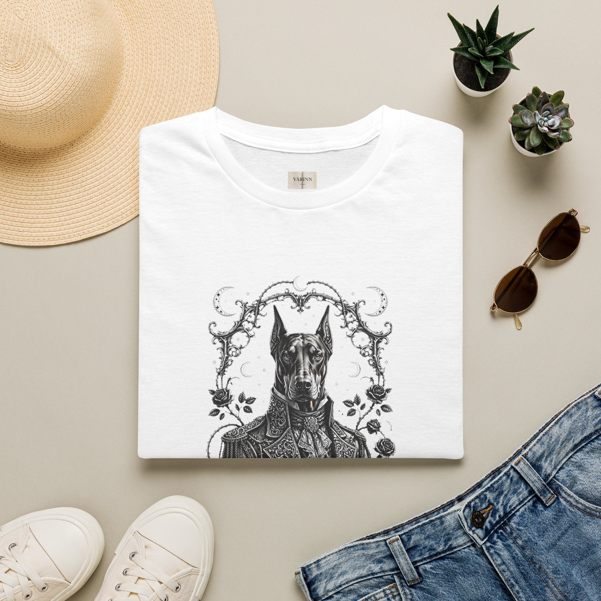 Doberman Gentleman T-Shirt — Vintage Victorian Dog Portrait Tee