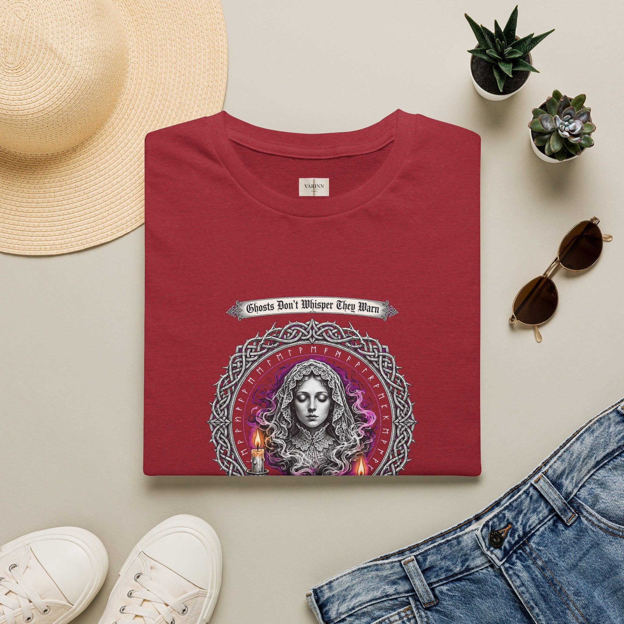 T‑Shirt — 'Ghosts Don't Whisper, They Warn' Gothic Mystic Graphic Tee