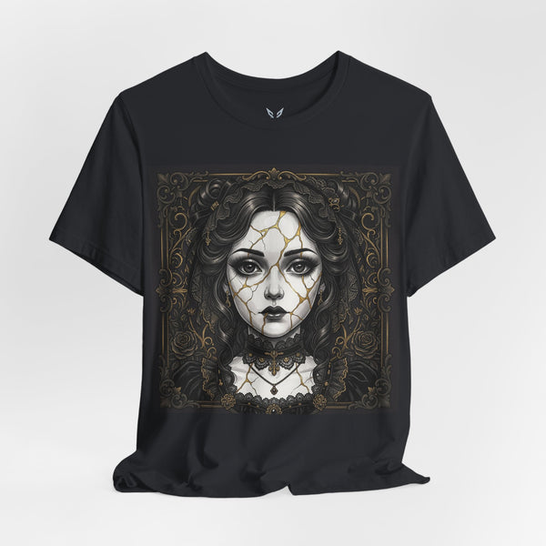 Gothic Portrait T-Shirt — Dark Victorian Woman Art Tee