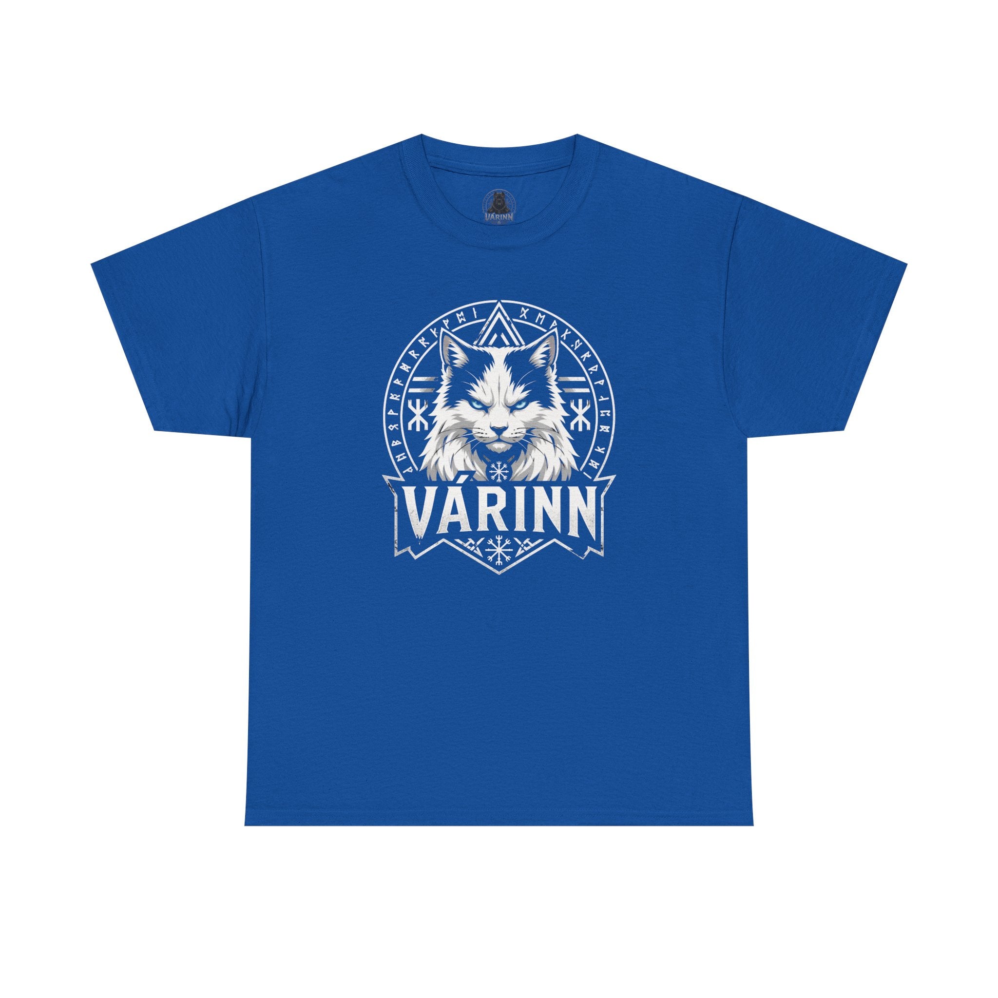 Varinn Viking Cat T‑Shirt — Norse Rune Cat Graphic Tee