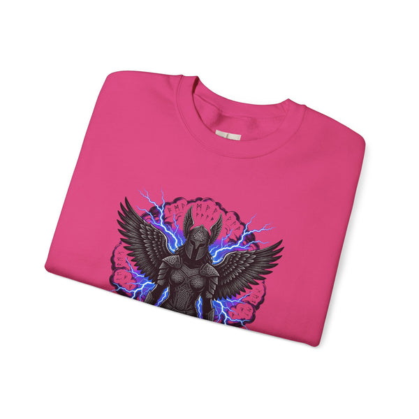 Angel of Shadows Crewneck Sweatshirt — 'Lightning in My Veins' Gothic Winged Design
