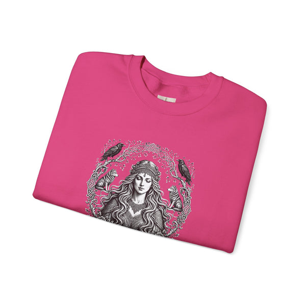 Witchy Goddess Crewneck Sweatshirt – Mystical Raven Illustration
