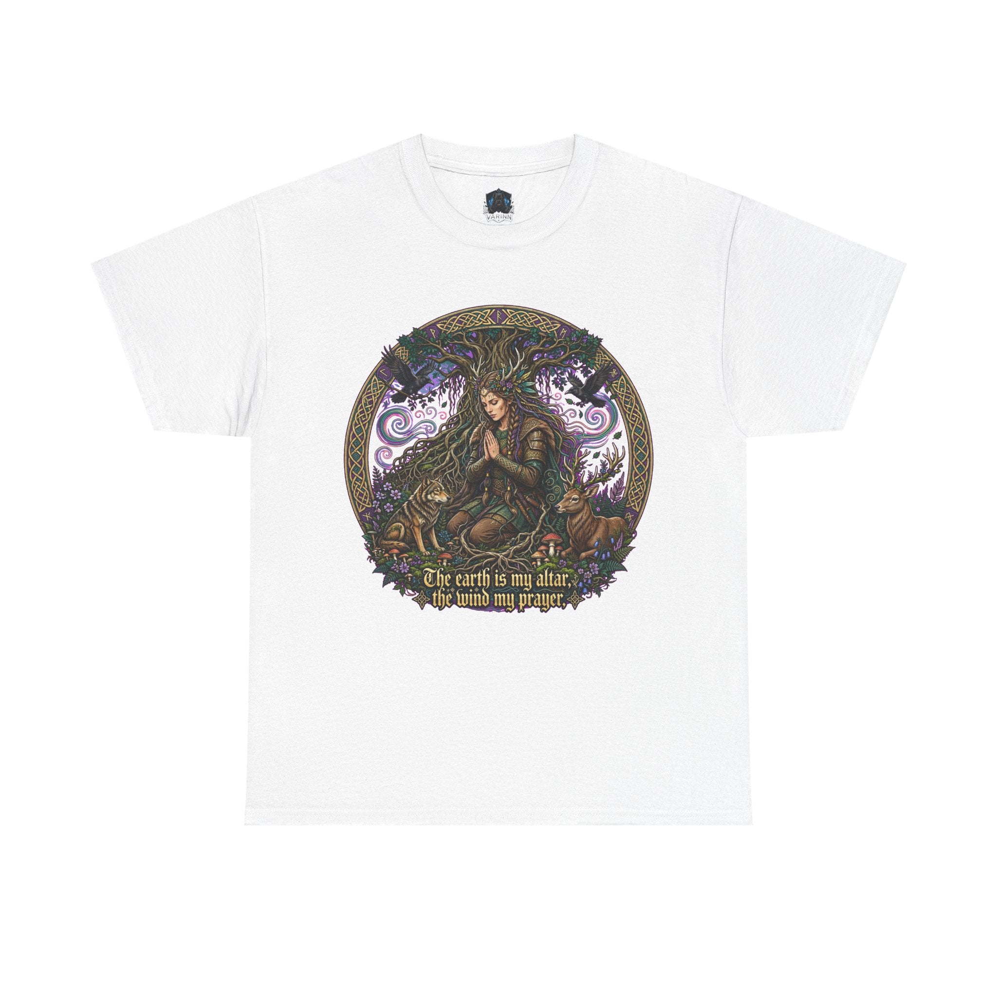 Earth Mother Illustration Tee — "The earth is my altar" Spiritual Nature T-Shirt