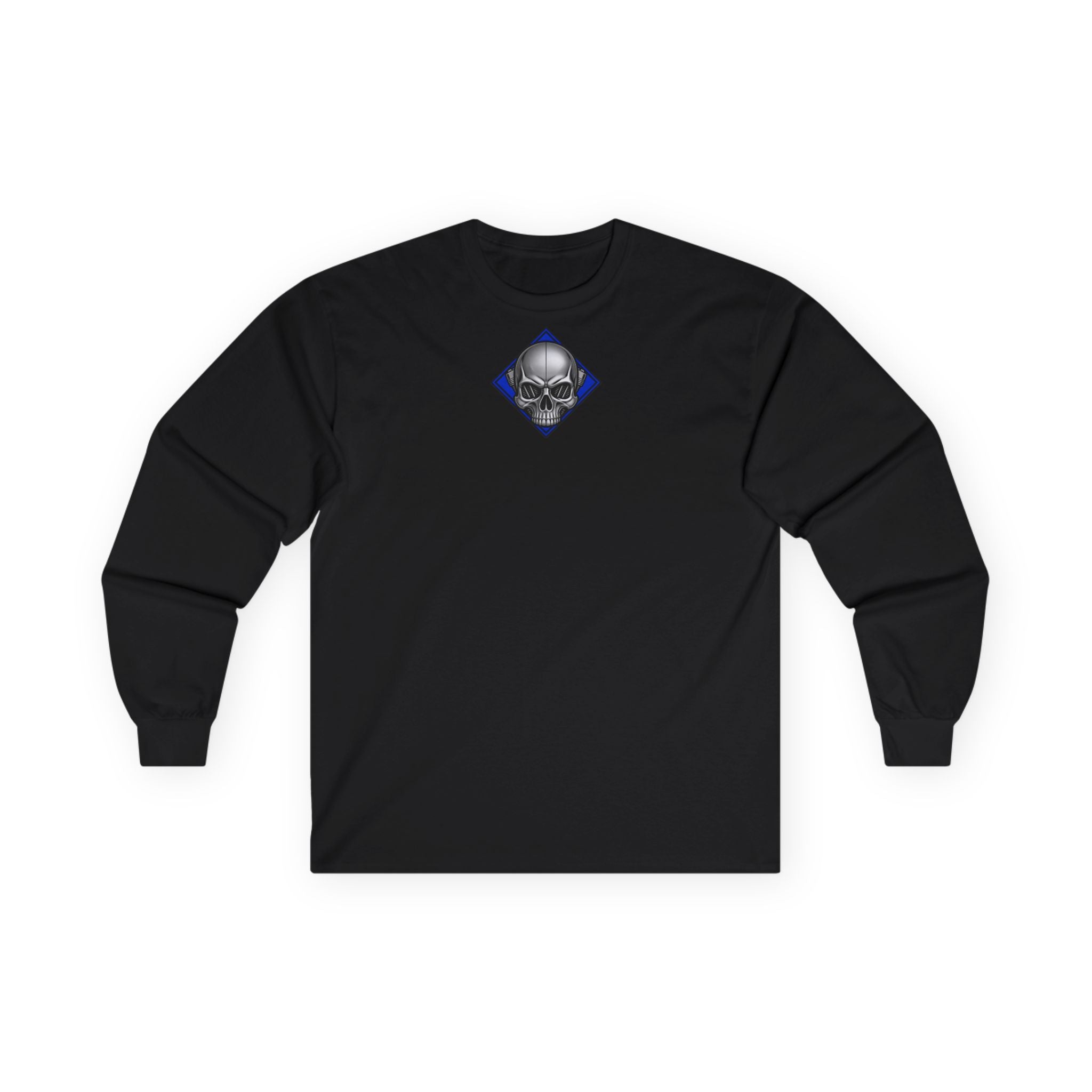 Nordic Gods Motorcycle Club Long Sleeve Tee — Viking Helmet Crest