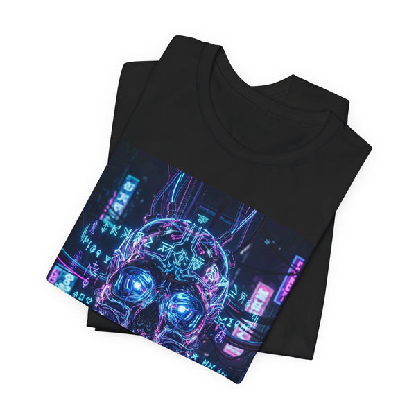 Cyberpunk Skull Tee — Neon Tech Skull Graphic T-Shirt