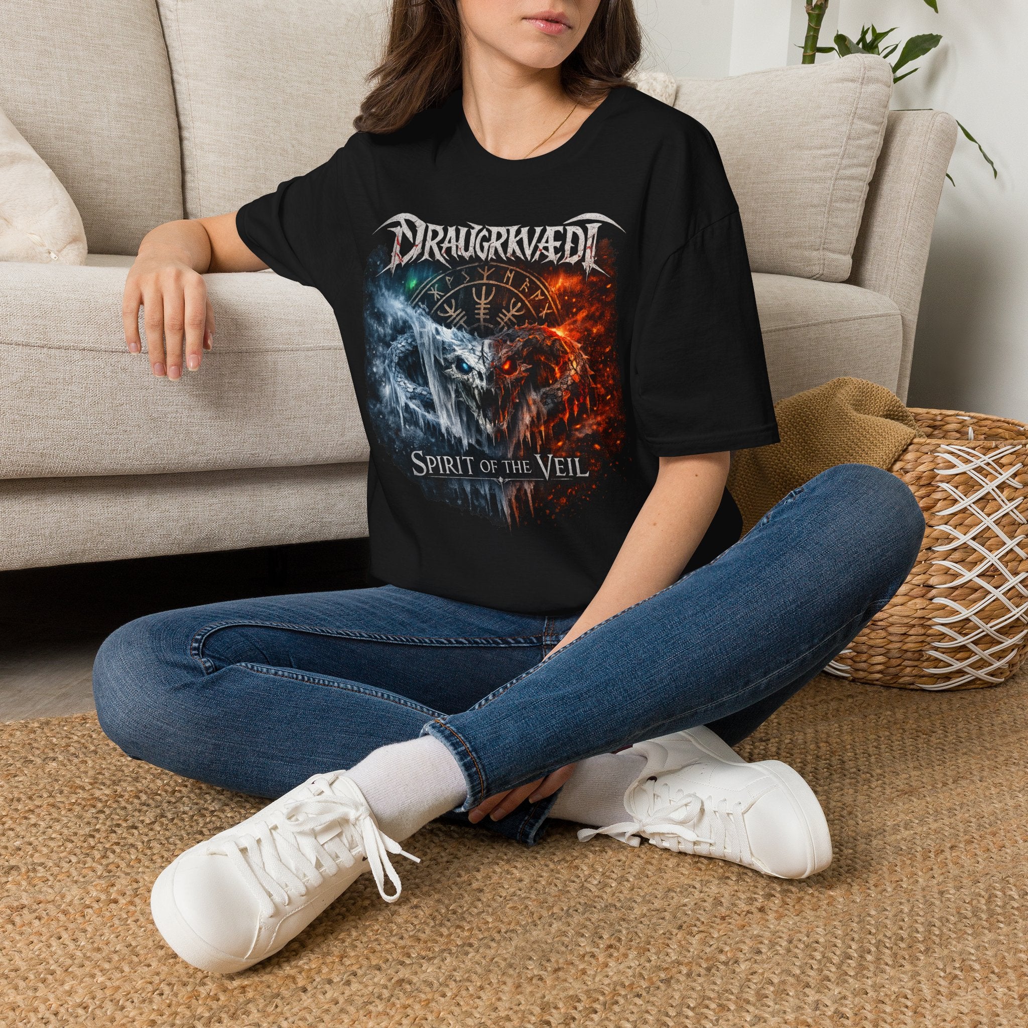 Viking Metal Band T-Shirt — Draugrkvædi 'Spirit of the Veil' Graphic Tee