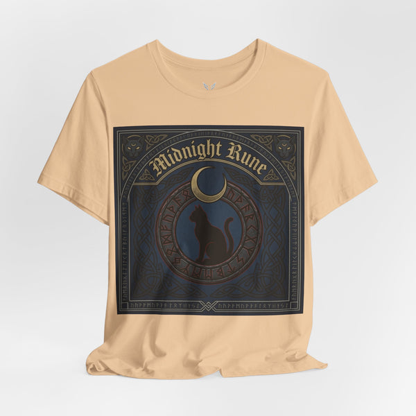 Midnight Rune Cat T-Shirt – Gothic Moon Witch Magic Tee