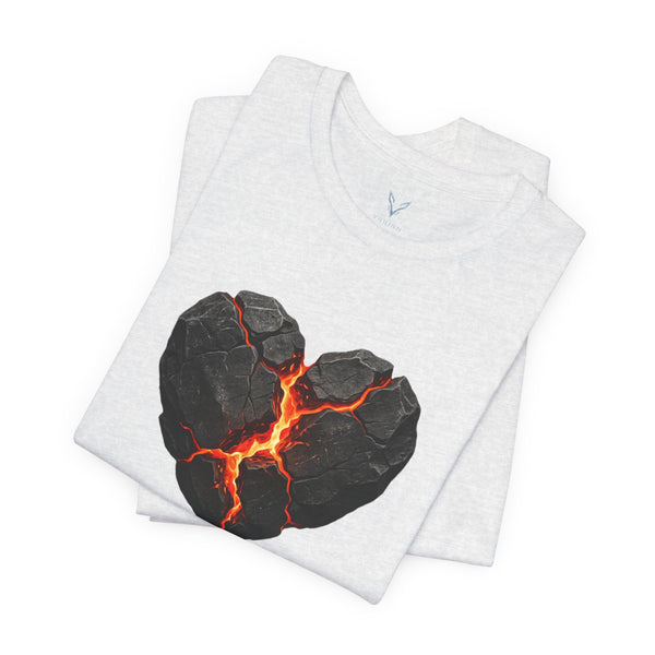 Cracked Lava Heart T-Shirt — Volcanic Broken Heart Tee