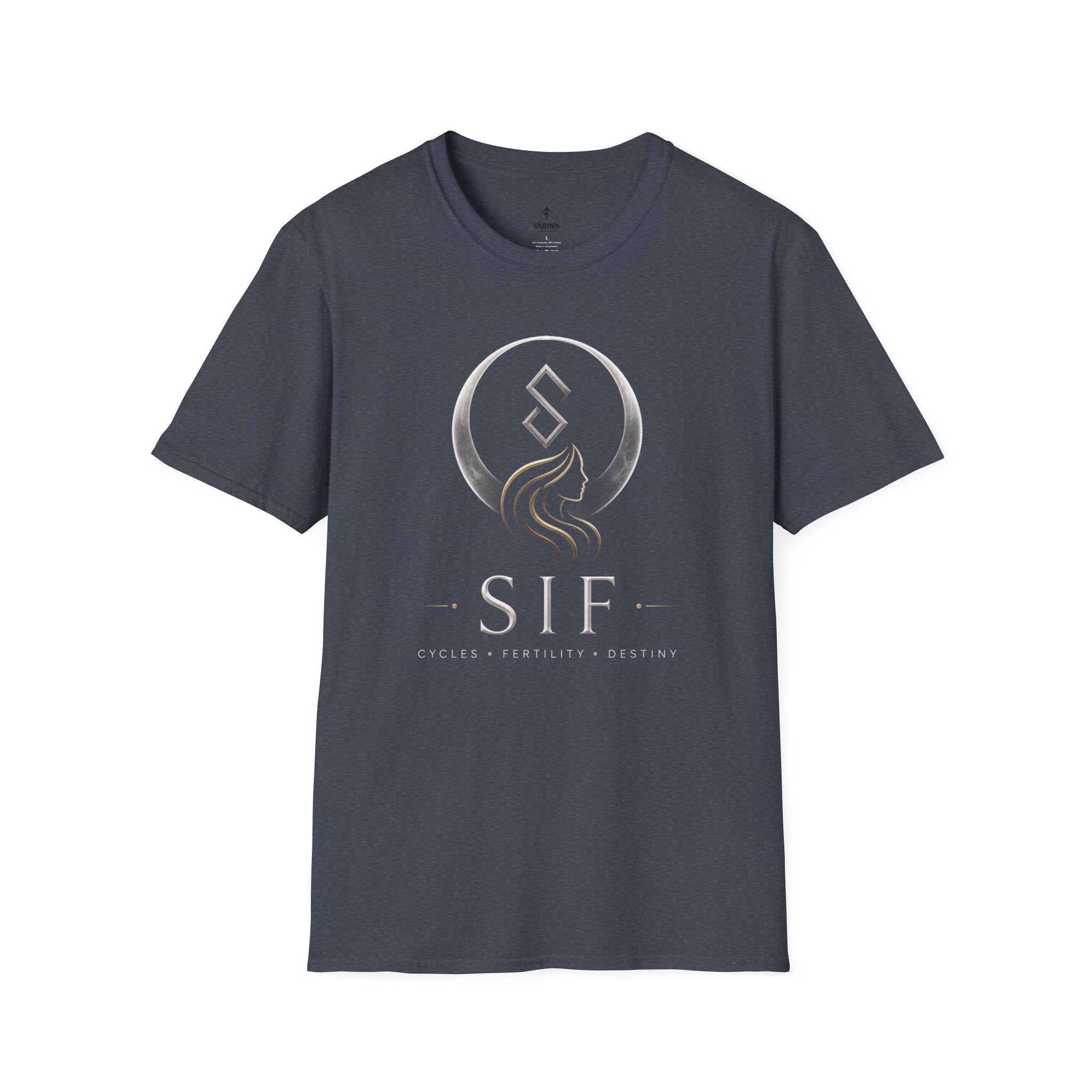 SIF Green Crest T‑Shirt — Celtic Moon & Mermaid Emblem Graphic Tee