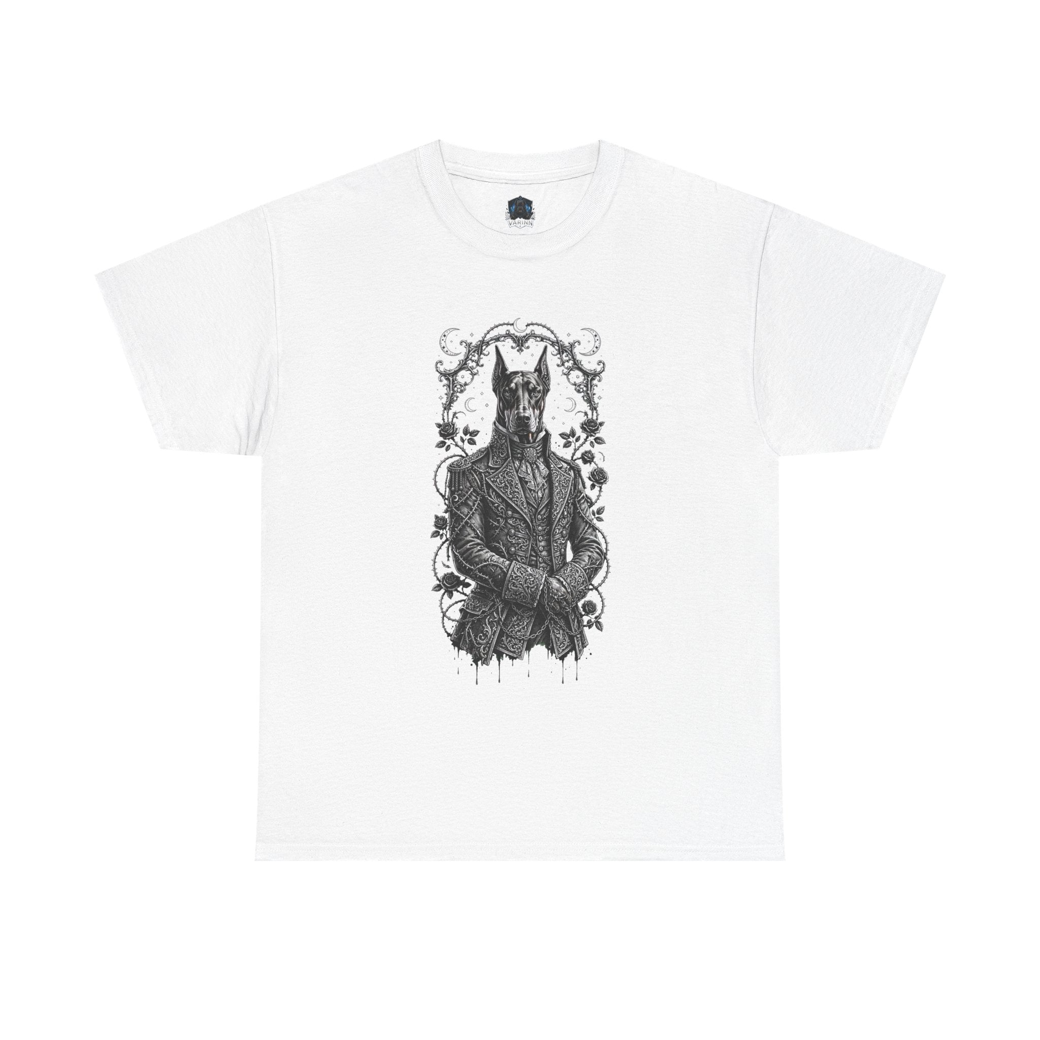 Goth Mystic dog Gentleman T‑Shirt — Gothic Animal Skull Portrait Tee