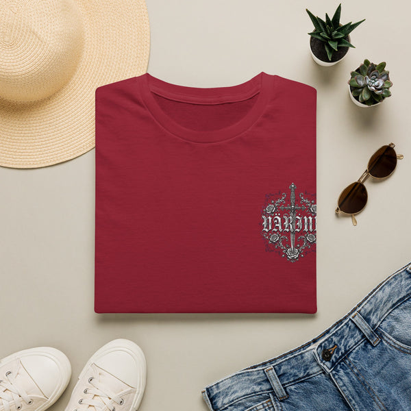 Varinn Gothic Crest Pocket T‑Shirt — Vintage 'Dream' Script Chest Graphic