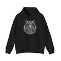 Occult Goat-Head Hoodie — Gothic Horned Deity Graphic Sweatshirt