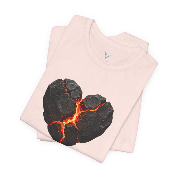 Cracked Lava Heart T-Shirt — Volcanic Broken Heart Tee