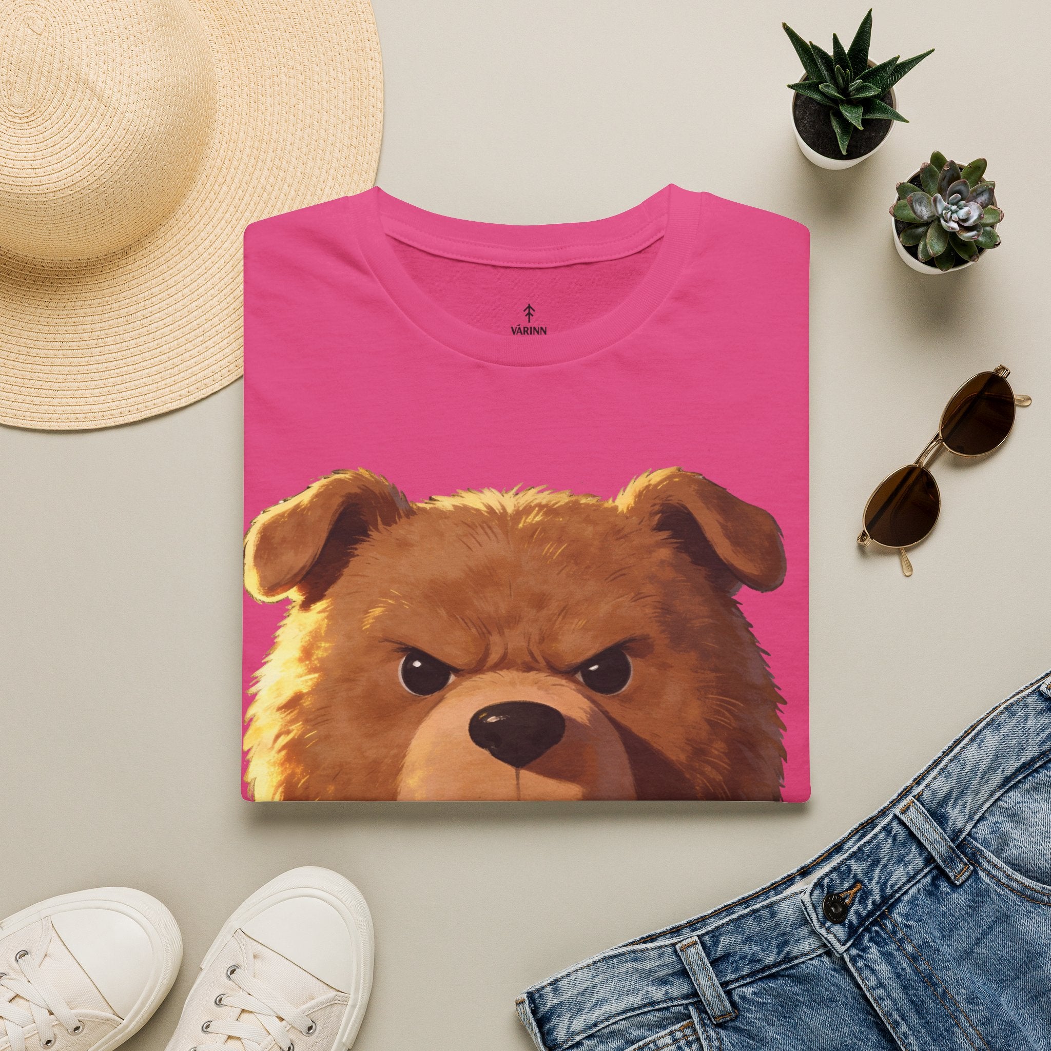 Angry Teddy Bear Graphic T‑Shirt — Fierce Bear Face Print