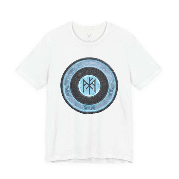 Viking Rune Shield T‑Shirt — Blue Norse Magic Circle Tee