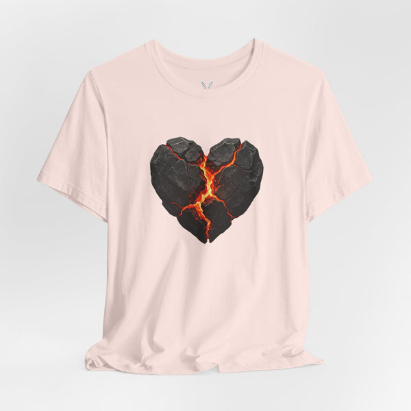 Cracked Lava Heart T-Shirt — Volcanic Broken Heart Tee