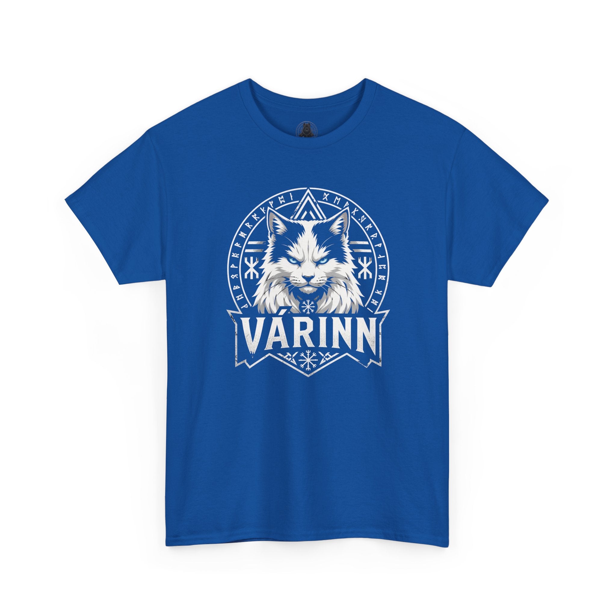 Varinn Viking Cat T‑Shirt — Norse Rune Cat Graphic Tee