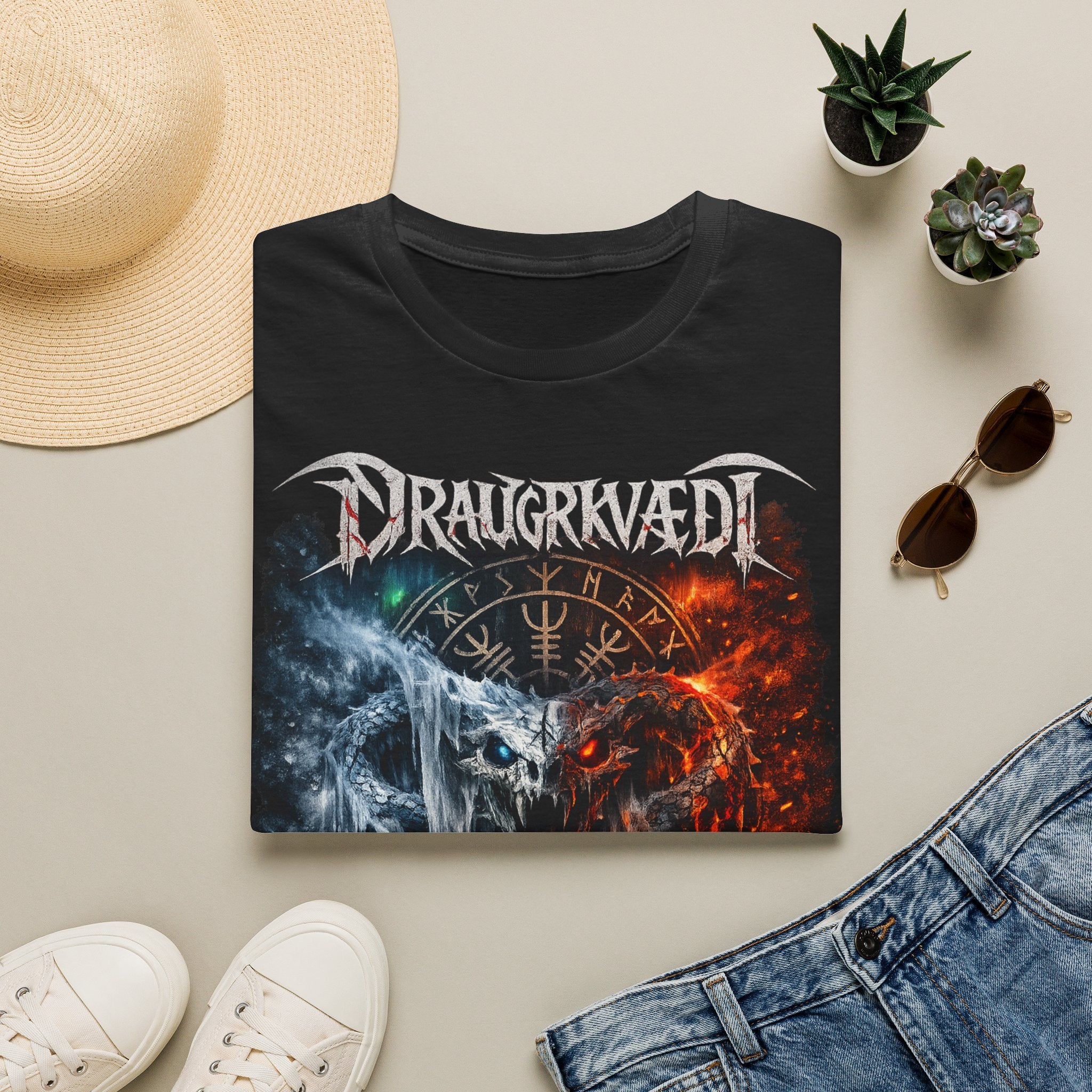 Viking Metal Band T-Shirt — Draugrkvædi 'Spirit of the Veil' Graphic Tee