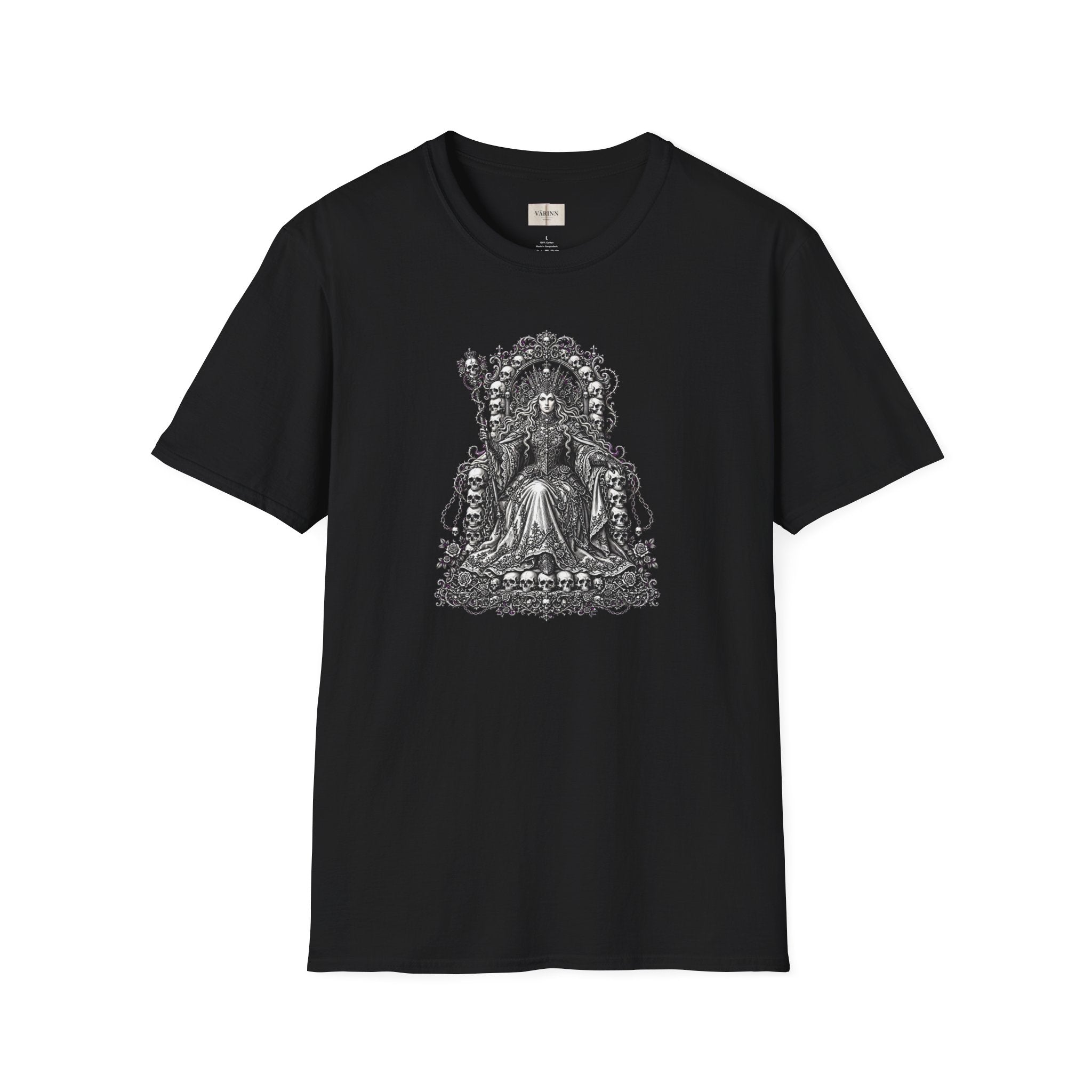 Gothic Queen Throne T-Shirt — Vintage Dark Art Graphic Tee
