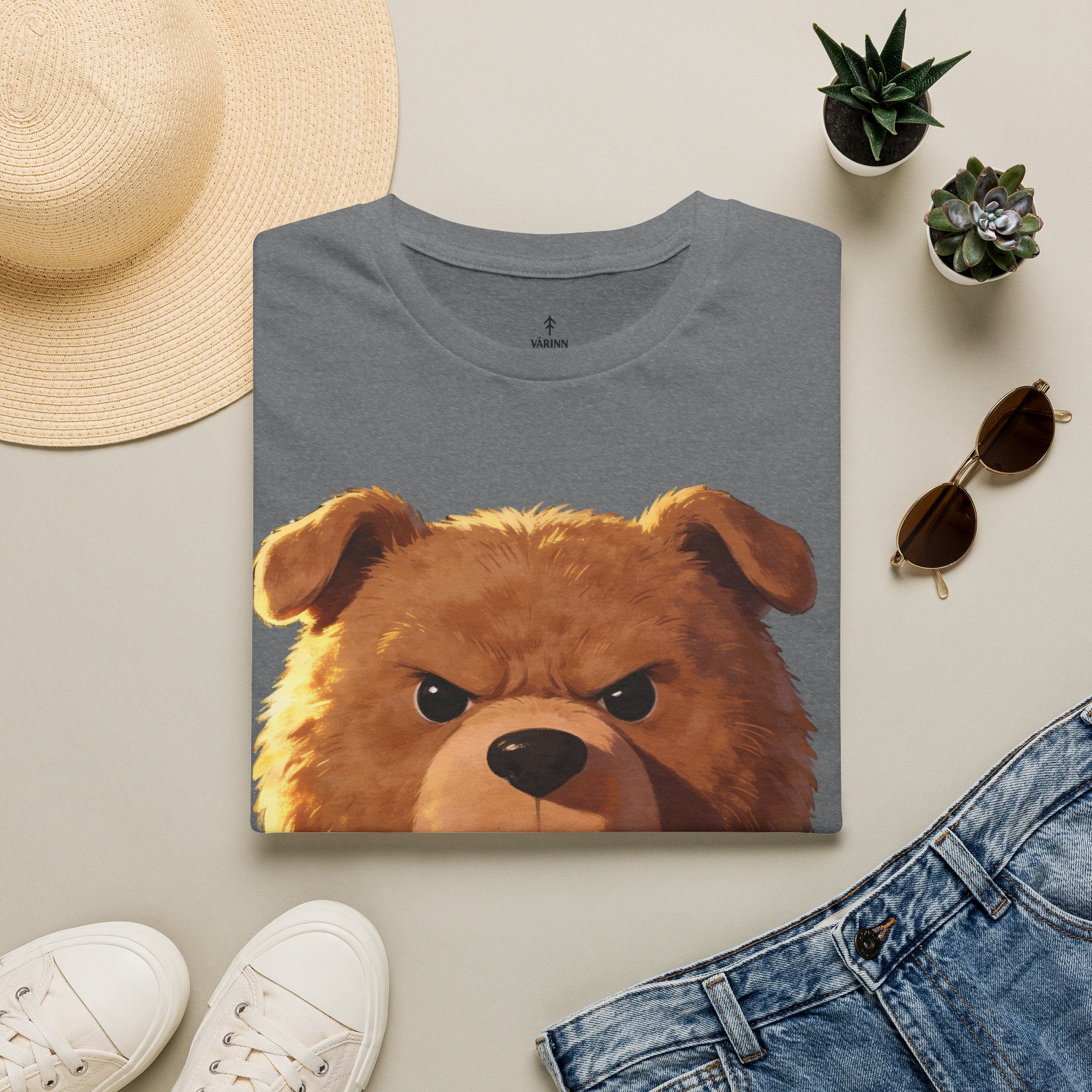Angry Teddy Bear Graphic T‑Shirt — Fierce Bear Face Print