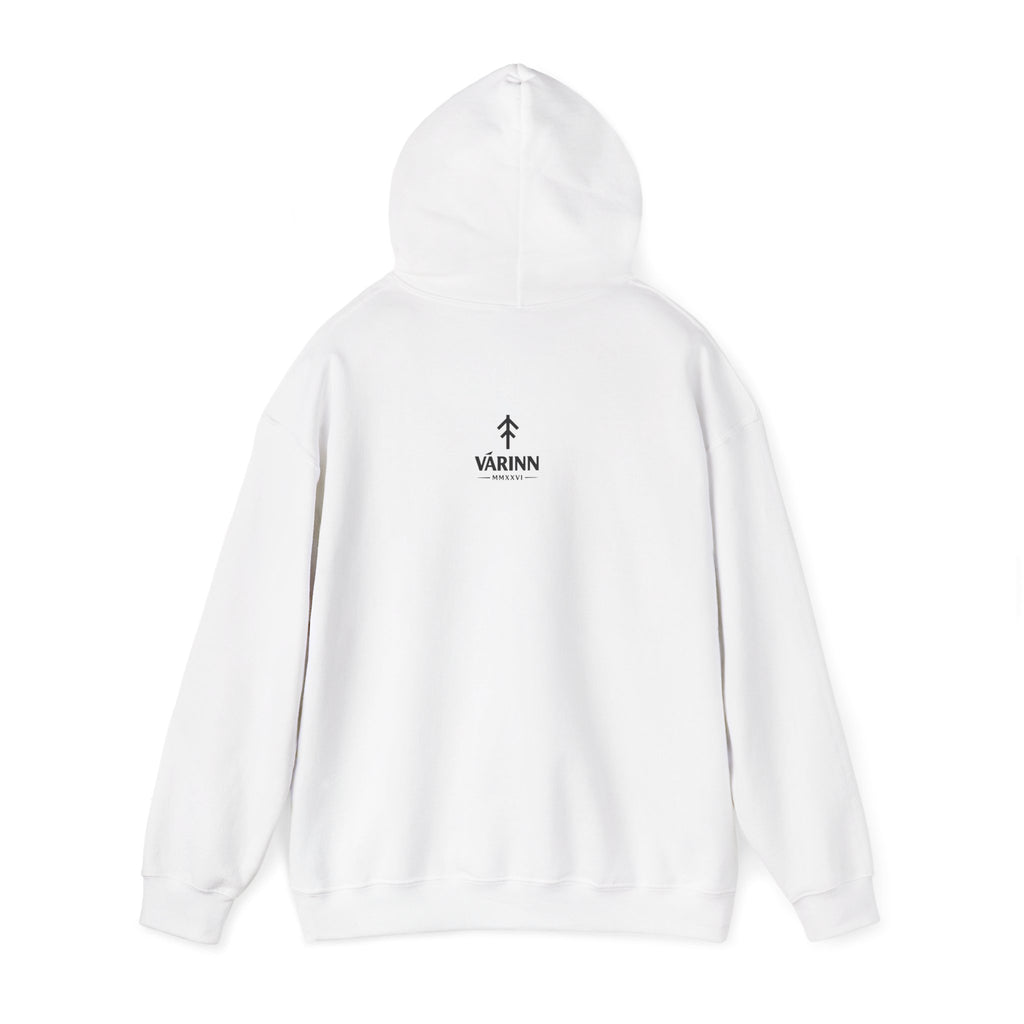 Tyr Viking Hoodie — Norse Rune Shield Graphic Hooded Sweatshirt