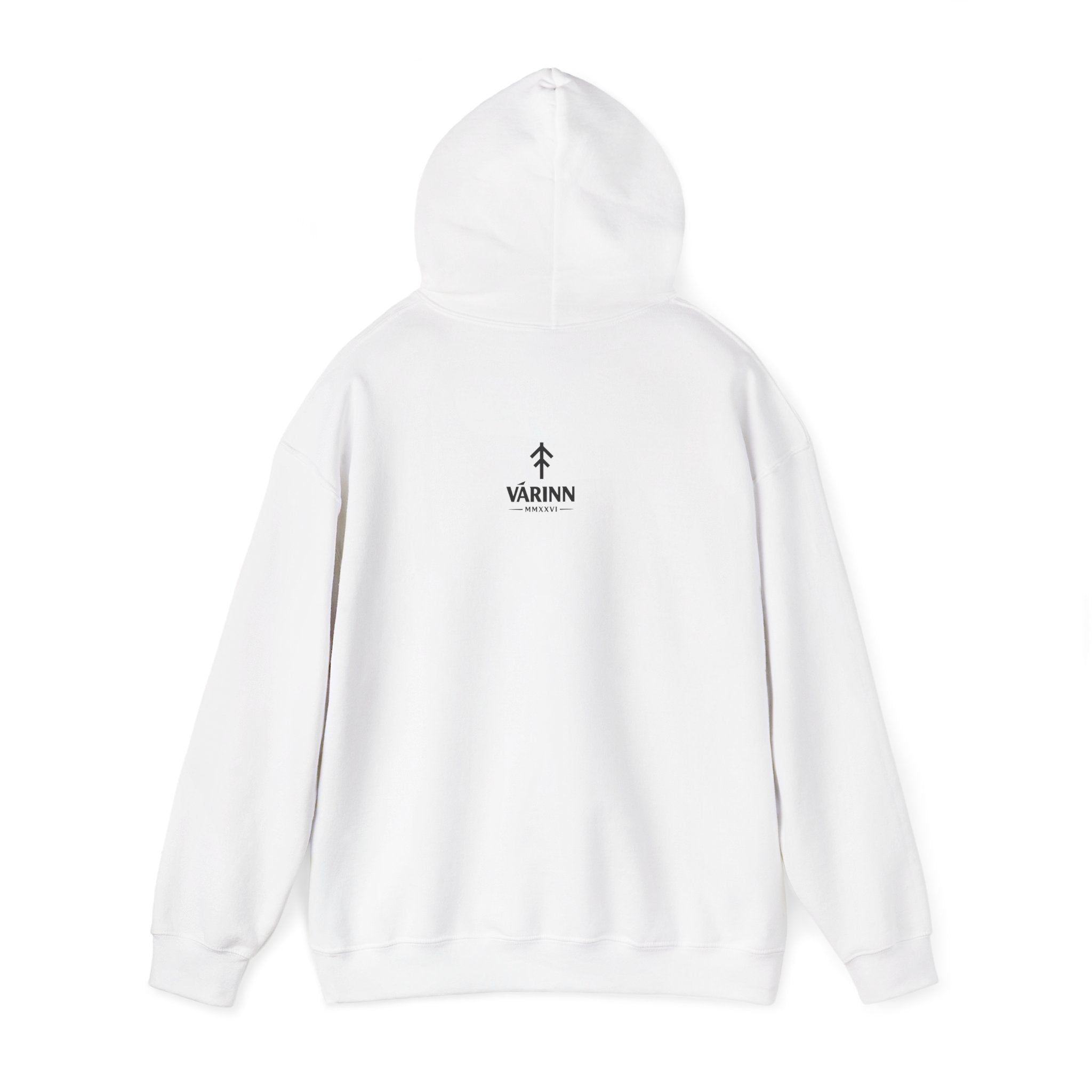 Tyr Viking Hoodie — Norse Rune Shield Graphic Hooded Sweatshirt