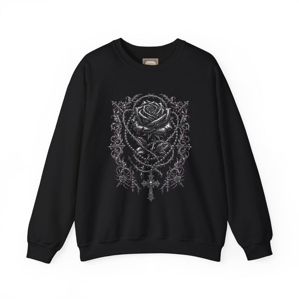 Gothic Rose Cross Crewneck Sweatshirt