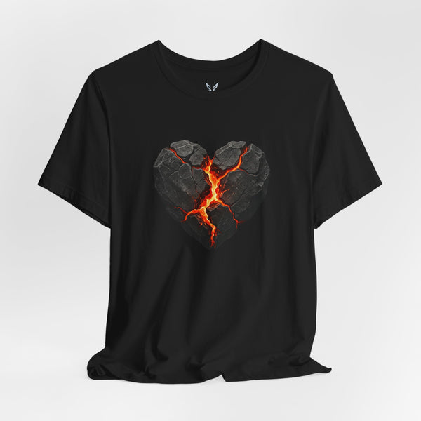Cracked Lava Heart T-Shirt — Volcanic Broken Heart Tee