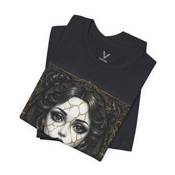 Gothic Portrait T-Shirt — Dark Victorian Woman Art Tee