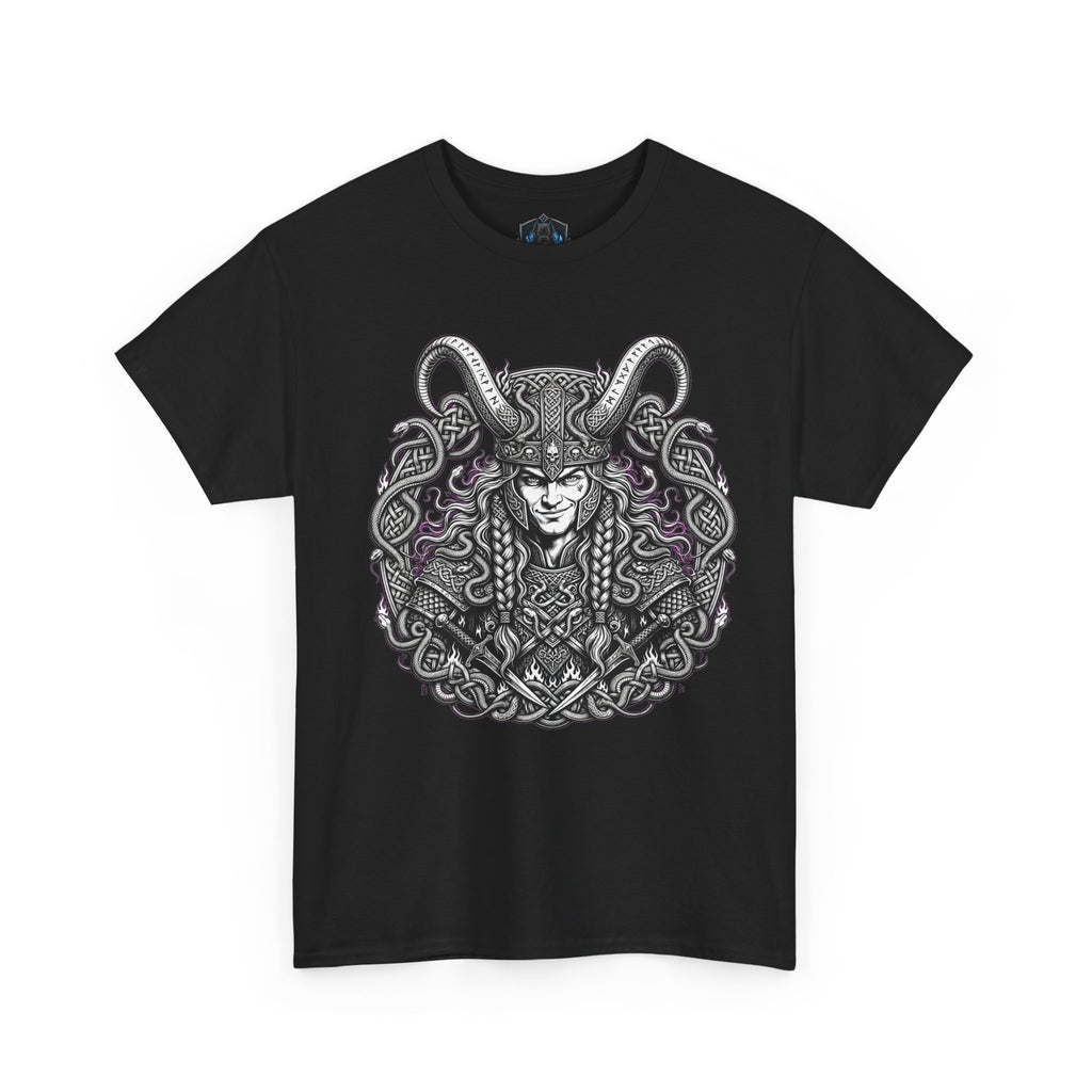 T-Shirt — Intricate Norse Horned Valkyrie Illustration