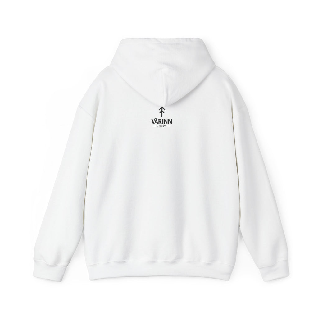 Tyr Viking Hoodie — Norse Rune Shield Graphic Hooded Sweatshirt