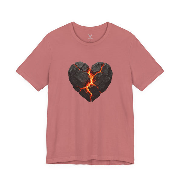 Cracked Lava Heart T-Shirt — Volcanic Broken Heart Tee