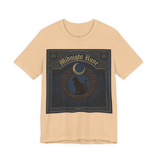 Midnight Rune Cat T-Shirt – Gothic Moon Witch Magic Tee