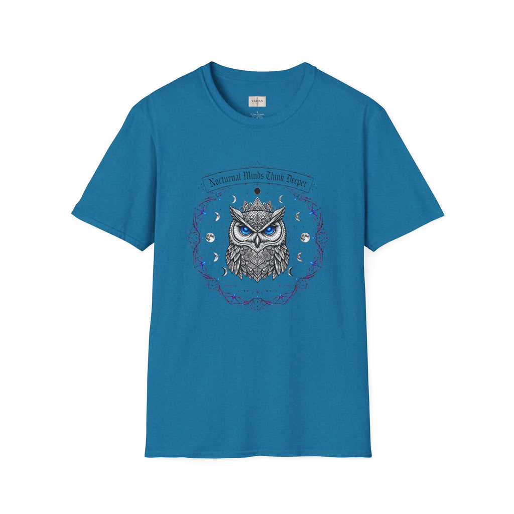 Owl Moon T-Shirt — 'Nocturnal Minds Think Deeper' Mystical Night Owl Graphic Tee