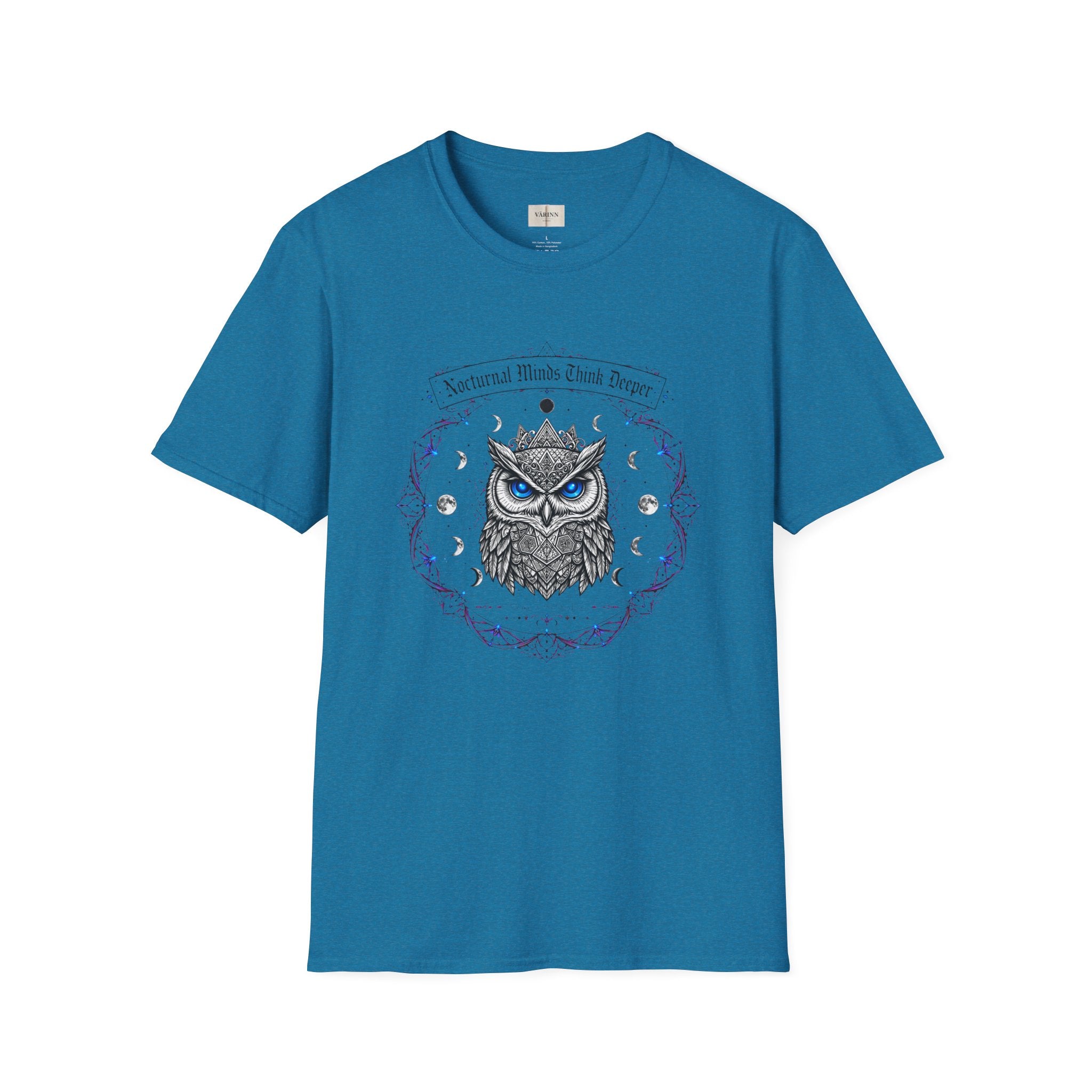 Owl Moon T-Shirt — 'Nocturnal Minds Think Deeper' Mystical Night Owl Graphic Tee