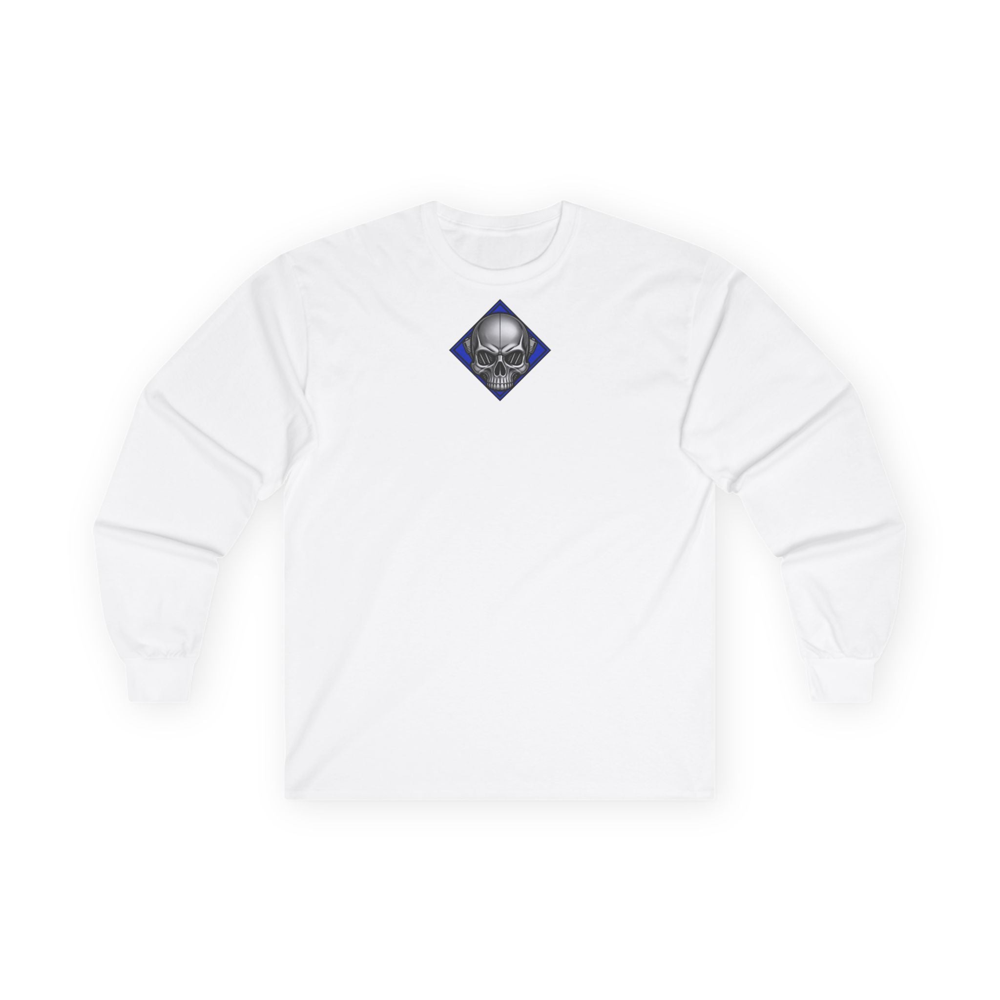 Nordic Gods Motorcycle Club Long Sleeve Tee — Viking Helmet Crest