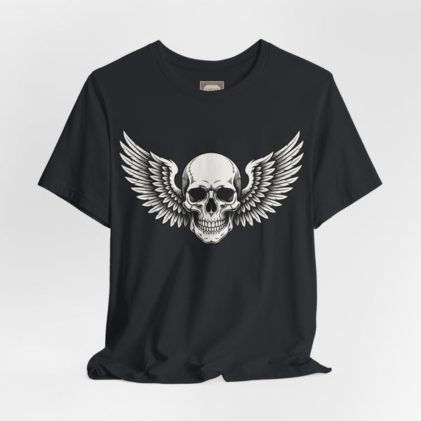 Winged Skull Tee — Gothic Skull Graphic T-Shirt