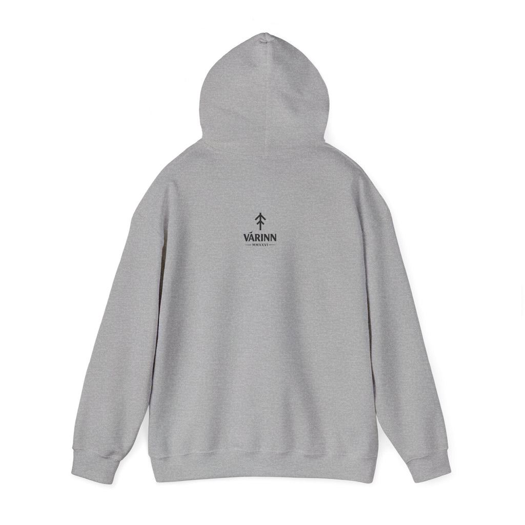 Tyr Viking Hoodie — Norse Rune Shield Graphic Hooded Sweatshirt