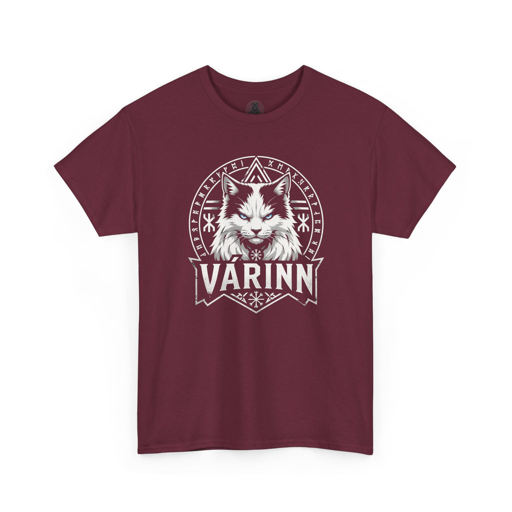 Varinn Viking Cat T‑Shirt — Norse Rune Cat Graphic Tee