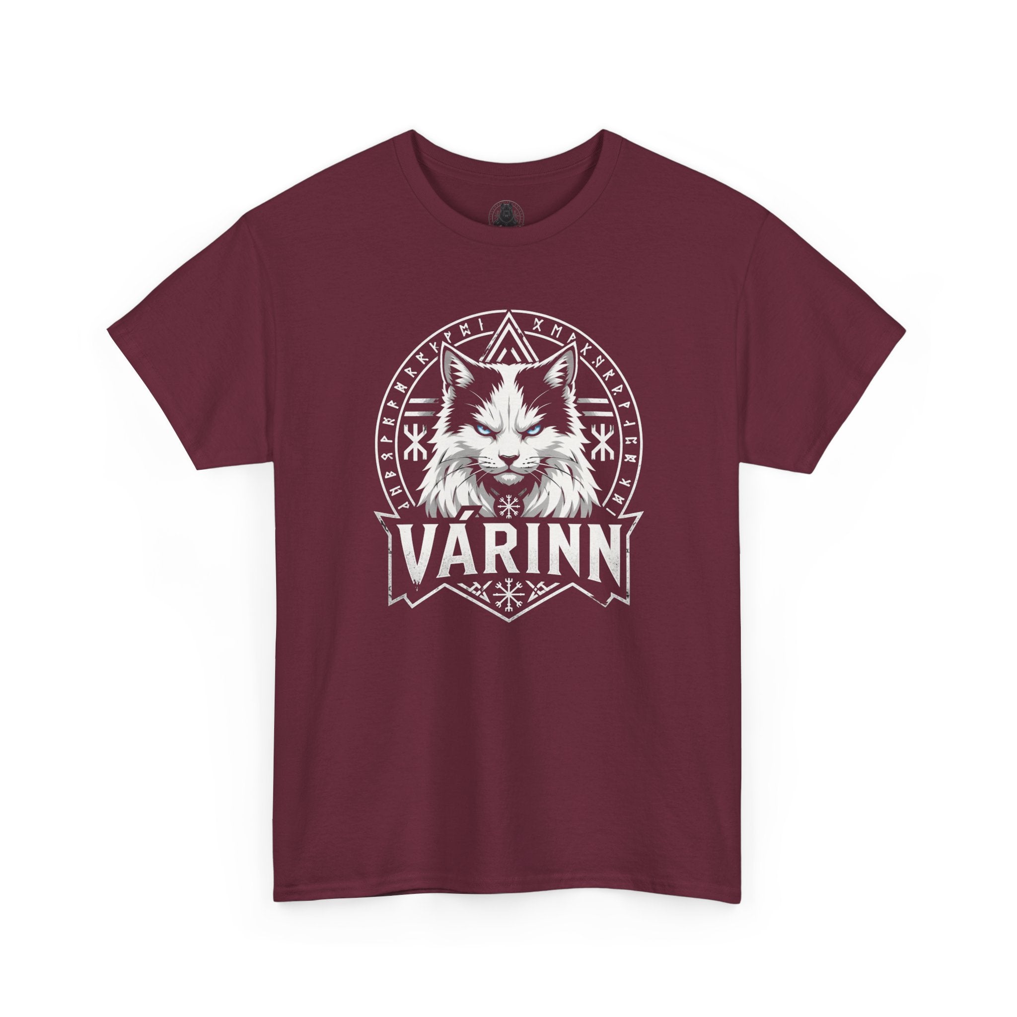Varinn Viking Cat T‑Shirt — Norse Rune Cat Graphic Tee