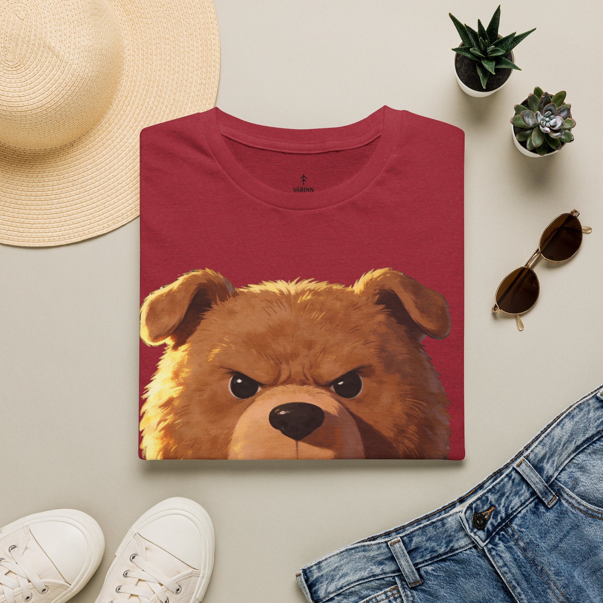 Angry Teddy Bear Graphic T‑Shirt — Fierce Bear Face Print